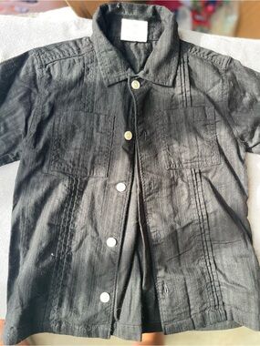 Crazy 8 Men's Black Lightweight Button-Up Shirt Jacket